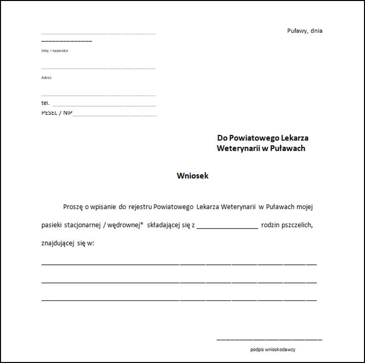Identyfikacja pasieki i rodzin pszczelich